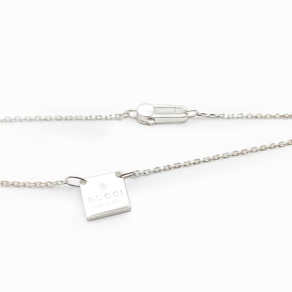BRAND NEW ✨ GUCCI Sterling Silver Square Logo Necklace - Picture 7 of 10